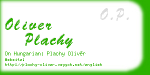 oliver plachy business card
